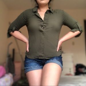 Green Collared Blouse
